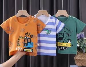 Impresión personalizada Color sólido Unisex Niños Top Ropa Algodón Cómoda Niñas Niños Camiseta de manga corta - Product Image 6