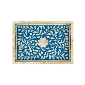 Bone Inlay <b>Trays</b>, Bone Inlay Serving <b>Tray</b>, Wood Bone Inlay Storage <b>Trays</b> <b>Decorative</b> <b>Trays</b> by crescent crafts - Product Image 4