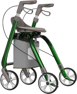Y tế sức khỏe rollator người đi bộ sợi carbon rollator lichtgewicht xử lý có thể điều chỉnh gấp khung đi bộ