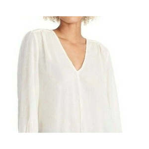 Top da Donna Rachel Roy Lulu con Scollo a V e Polsini Arricciati in Chiffon, Vestibilità Ampia, Stile Casual per Ufficio o Feste, Taglie XS-XL, Bianco - Product Image 3