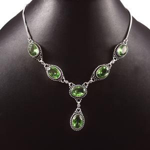 Collier péridot vert Bijoux en pierres précieuses faits à la main en argent sterling 925 Cadeau élégant pour ses bijoux pour femmes - Product Image 5