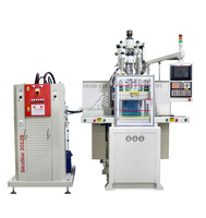 Machine de moulage par injection de haute précision à hydraulique verticale de bonne qualité pour la fabrication de lunettes de natation en silicone LSR, moteur à vis à pompe PLC