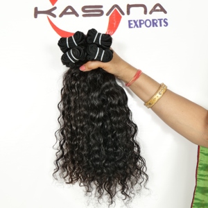 Cuticule brute non traitée alignée 100% bundle machine indienne naturelle double trame vague profonde femmes noires Extensions de cheveux humains - Product Image 4