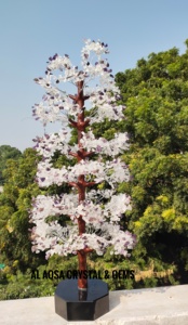 Wholesale High Grade <b>Crystal</b> Tree Semi-Precious Stone Craft with Clear Quartz Amethyst <b>Chips</b> and Black Obsidian Polished Base - Product Image 2