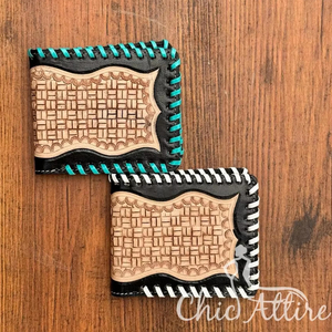 Handmade Best Seller Cowboy Genuine Leather Floral Hand Tooled Western Men's <b>Wallet</b> With Hand Carved Latest Men Luxury <b>Wallets</b> - Product Image 1