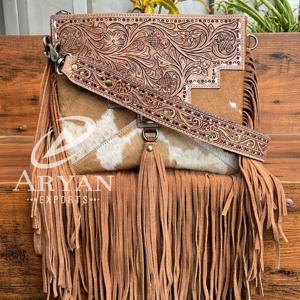 Nouveau sac à bandoulière à franges en cuir usiné à la main de luxe de créateur pour femmes grande capacité en cuir de vachette fermeture éclair sac à main sacs à main - Product Image 1