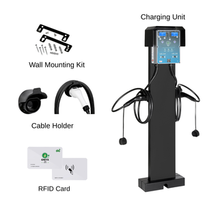 Cargador de Vehículos Eléctricos de Corriente Alterna de 44 kW con Doble Salida, para Uso Doméstico y Comercial, con Cable Conectado y Acceso RFID - Product Image 1