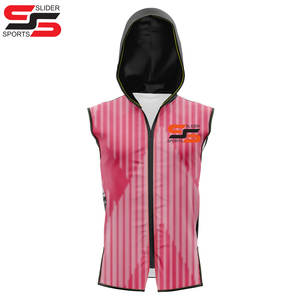 Sublimation de pull personnalisé sans manches chemise à capuche pour hommes - Product Image 3