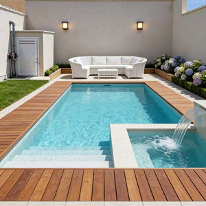 บริการติดตั้งสระว่ายน้ำพร้อมตกแต่งสวนด้วยกระเบื้องขอบสระแบบกำหนดเองจำนวนมาก - Product Image 1