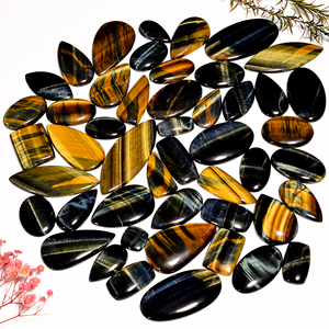 Hermosa piedra preciosa de cuarzo de ojo de tigre natural cabujón suelto en tamaños de forma mixta al por mayor para la fabricación de joyas - Product Image 3