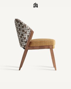 Silla de Comedor Zelvarielle de Madera de Teca Sólida de Lujo, Muebles de Comedor Premium Hechos a Mano, Elegantes y Modernos de Mediados de Siglo, con Microfibra - Product Image 2