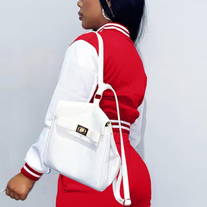 Design personnalisé de vestes universitaires remplies de coton de qualité supérieure pour femmes, vêtements de sport longs et décontractés respirants, baseball personnalisé, OEM - Product Image 2