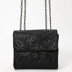 Bolso Bandolera de Verano Bohemio de Cuero Genuino Repujado para Mujer, Bolso de Hombro con Cadena y Diseño Floral Vintage, Moda OEM - Product Image 5