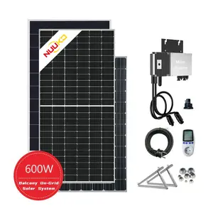 Nuuko sistem surya 600w, kit lengkap sistem angin grid, generator daya surya 575w tipe-n, stok Topcon panel surya atap