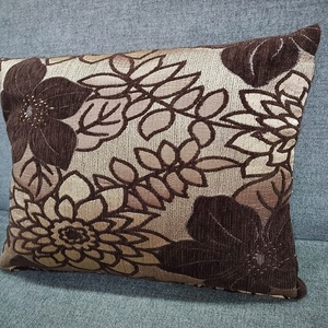 High quality Wholesale Soft Jacquard <b>Flower</b> <b>Cushion</b> Cover Decorative Woven Sofa Decorative Pillow Case for Couch - Product Image 1
