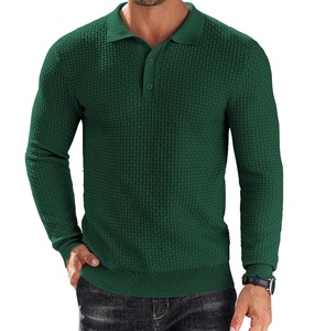 Polo de hombre de poliéster de manga larga profesional de alta calidad personalizado al por mayor - Product Image 3