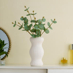 Jarrón de Cerámica Blanco Nórdico, Jarrón de <span class=keywords><strong>Flores</strong></span> Rosa Degradado para Decoración del Hogar, Centro de Mesa Moderno <span class=keywords><strong>y</strong></span> Minimalista, Hierba de Pampas, <span class=keywords><strong>Flores</strong></span> <span class=keywords><strong>Secas</strong></span> - Product Image 4