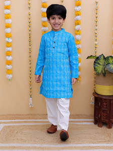 Ensemble de pyjama Kurta pour enfants en coton abordable | Tailles et couleurs personnalisées | Vêtements ethniques pour garçons | Commandes en gros Bienvenue - Product Image 2