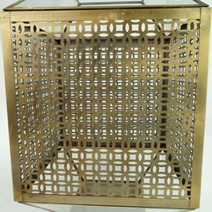 Lanternes de fête en métal et en verre, élégantes lanternes de table, porte-bougie chauffe-plat, lanterne en métal plaqué or, décoration de Noël - Product Image 5