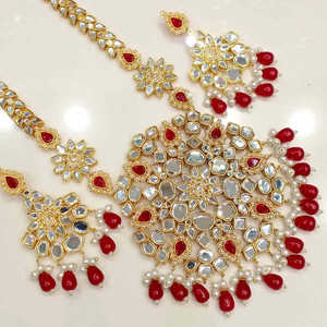 Exquisito Juego de Joyería de Acero Inoxidable Estilo Indio, Chapado en Plata, con Cristales de Estrás, Patrones Clásicos, Moda Regia - Product Image 4