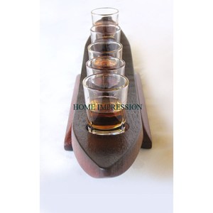 High Quality Wooden <b>Glass</b> Storage <b>Shelving</b> Unit and Holder 6 <b>Glass</b> Holding Rack Lowest MOQ In Lowest Price From Indian Supplier - Product Image 2