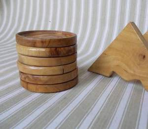 Rabeh, venta directa de fábrica, posavasos de madera redondo de alta calidad, posavasos personalizado resistente al calor para taza de té empaquetada en cartón - Product Image 3