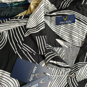 Chemise à manches courtes pour homme, imprimé AOP, 100% coton satiné, décontractée, motif uni, respirante, durable, look estival parfait - Product Image 5