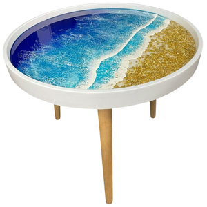 Mélange de formes de conception en bois multicolore personnalisé artisanat fait à la main clair Table revêtement en résine époxy pour décor Table basse meubles - Product Image 5