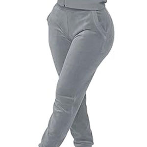 OEM Breathable Women's <b>Tracksuit</b> Quick Dry Unisex Black <b>Velvet</b> Jogging Sweat Suits in Plus Size Active Bottoms 2026 - Product Image 6