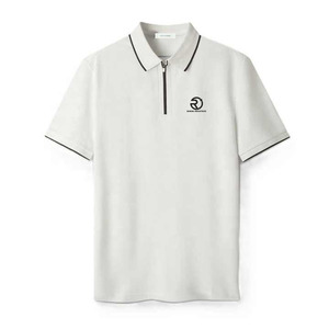 Venta al por mayor de algodón de alta calidad de poliéster Spandex Tri-Blend Slim Fit Zip Business Casual Semi Formal Polo para hombres - Product Image 1