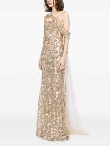 Luxe Satin antistatique sans manches licou cou robe droite Silhouette paillettes pour les fêtes de bal événements formels naturel - Product Image 6