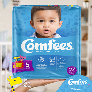 Comfees Baby Diapers Size 5 27pcs (x4) Disposable Baby Diapers. Over 27 lbs - Product Image 3