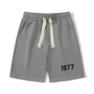 Pantalones Cortos Casuales Clásicos para Hombre, Cintura Media, Transpirables, de Secado Rápido, Mezcla de Algodón, Diseño Sólido, para Verano, con Cierre de Cordón, Logotipo Personalizado - Product Image 3
