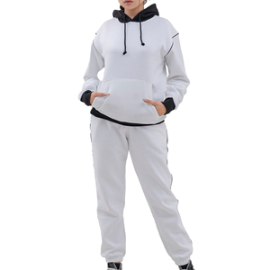 Chándales lisos personalizados para mujer, conjunto de dos piezas, pantalones de chándal informales de manga larga de gran tamaño, chándales para mujer - Product Image 1