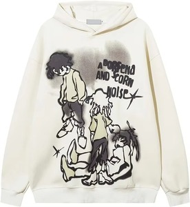 เสื้อฮู้ดดี้ผู้ชายลายกราฟิกดีไซน์ใหม่ สไตล์ฮิปฮอป สตรีทแวร์ ลำลอง ทรงโอเวอร์ไซส์ - Product Image 1