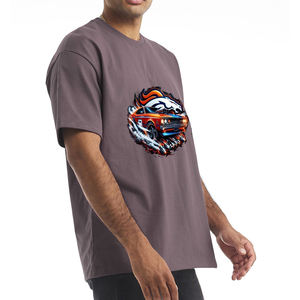 Directo de fábrica al por mayor de algodón con estampado personalizado 180 GSM Drop Shoulder Cool Fit Streetwear camiseta de gran tamaño - Product Image 3