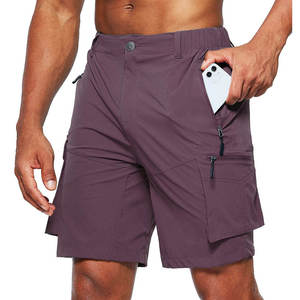 Short décontracté respirant pour hommes en style bermuda de couleur unie avec poches cargo en jean pour les entraînements et les shorts à la mode - Product Image 6