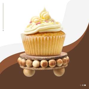 2 Pcs Rehausseurs en bois pour présentoirs Rehausseurs ronds en bois vieilli Rehausseurs en bois de ferme Présentoir sur socle rustique - Product Image 3