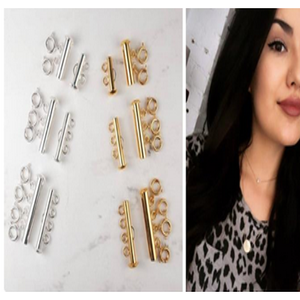 Set di Chiusure a Strati per Collane in Argento Sterling e Oro 14K, con Perle Rettangolari da 3mm e Componenti per Creazione Gioielli in Rame - Product Image 2