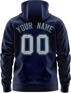 เสื้อฮู้ดแบบสวมหัวเสื้อเบสบอลพิมพ์ซับลิเมชันตามสั่งผ้าฝ้าย100% ฤดูหนาวสีทึบลายพร้อมโลโก้และหมายเลขทีม - Product Image 2