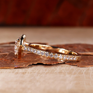 Bague de fiançailles en diamant de laboratoire en forme de cœur 1 CT, bague de mariage pavée d'halos de diamants, bague en diamant cœur, cadeau d'anniversaire - Product Image 5