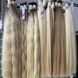 ส่วนขยายของผมมนุษย์ย้อมสีขาวย้อมสีผม26นิ้วแบบสองชั้น100กรัม - Product Image 1