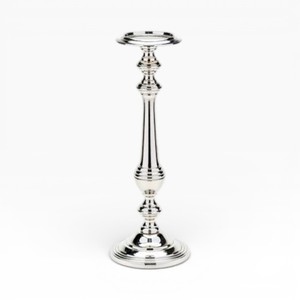 Candelabros Modernos Altos de Metal Plateado con Textura Martillada para Decoración Moderna de Lujo Única - Product Image 5