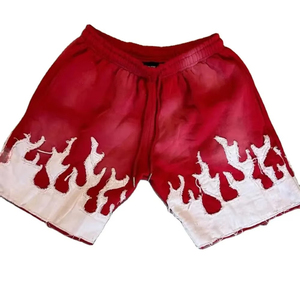 Short de survêtement pour hommes avec logo personnalisé Offre Spéciale Jogger de jogging brodé personnalisé délavé à l'acide Poches à imprimé moyen respirant à séchage rapide - Product Image 3