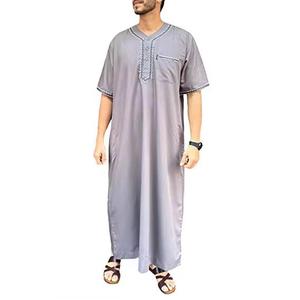 Nueva llegada hombre Thobe ropa islámica para hombres bata Thawb Jubbah Dubai Abaya ropa islámica diseño moderno Jalabiya Thobe para niños - Product Image 4