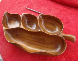 Plateau de service en bois naturel en forme de mangue avec poignée à un côté pour le petit déjeuner vaisselle ustensiles de cuisine thé café collations plateau de service - Product Image 1