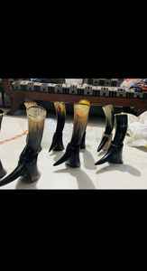 Navire à boire religieux de style Viking sculpté naturel poli à la main pour le service d'eau de vin de fête de mariage à la maison - Product Image 4