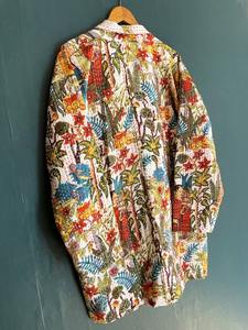 Indien fait à la main Kantha couette veste courte Kimono femmes porter avant matelassé veste fleur bloc impression robe hiver court manteau Art - Product Image 5