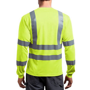 Chemises de travail personnalisées respirantes à haute visibilité et réfléchissantes à manches longues pour la construction des hommes avec poche respirante - Product Image 2