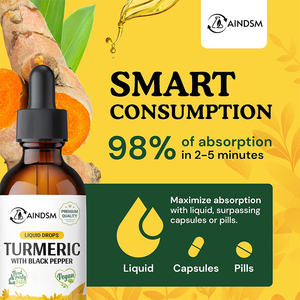 Vente flash : Gouttes liquides de curcuma avec du poivre noir, stimulent l'immunité et la santé pour les adultes, liquide oral pour la mobilité des articulations - Product Image 5